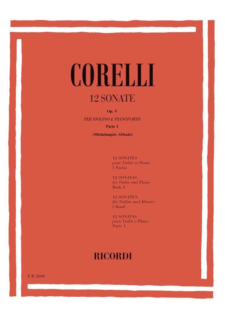12 Sonate Per Violino E Basso Op. V